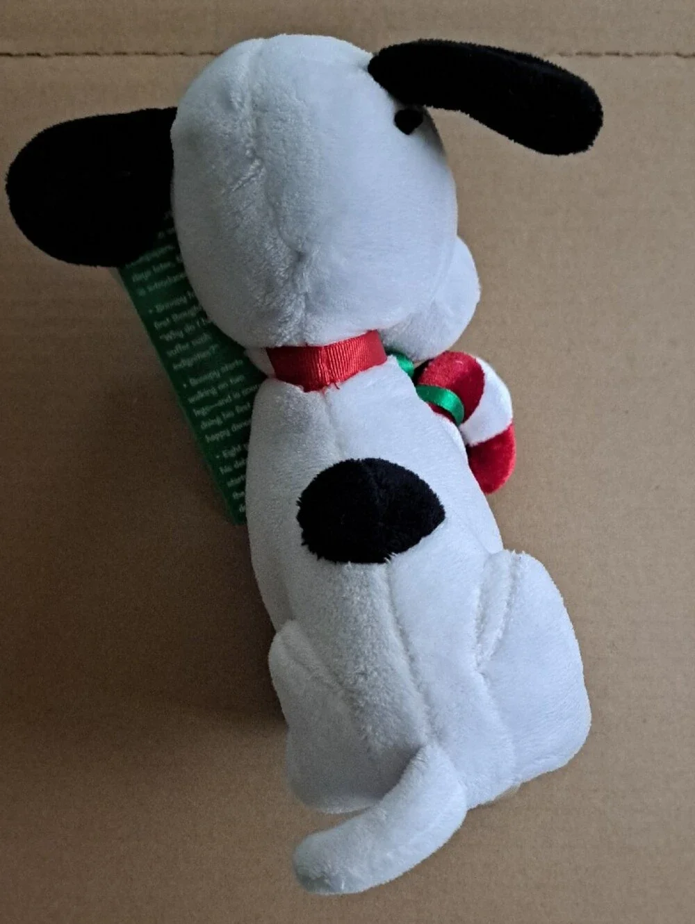 Vintage Peanuts Dundee Style Plush Toy with Red Collar - 1950's Theme